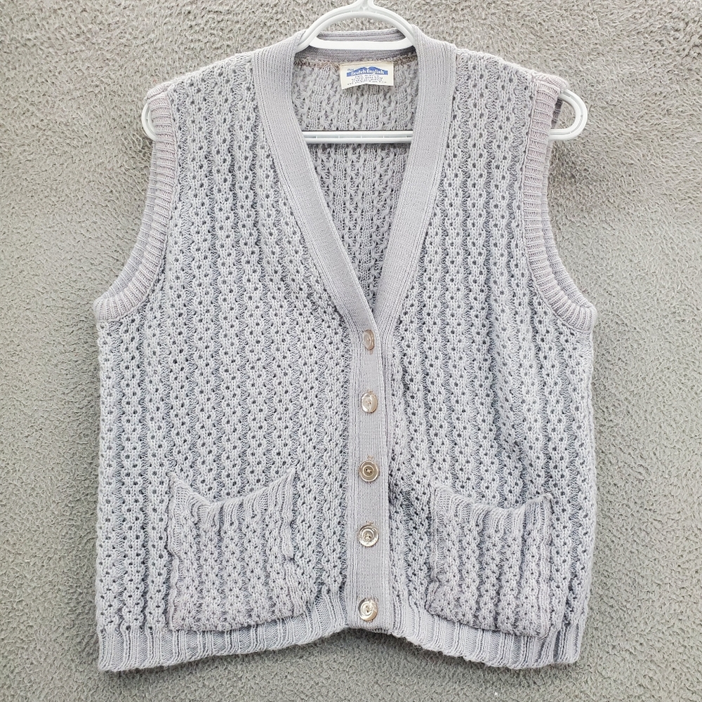 Vintage Miss Scotch English Sweater Vest Knit Retro 60s Secretary